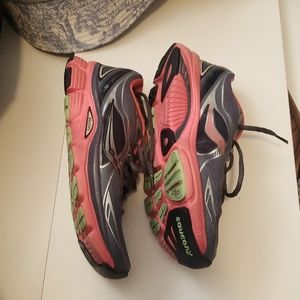 Saucony Women's Running Gym Shoes Gray Orange Size: 6.5